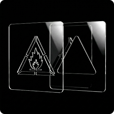 набор трафаретов Знак W01 Пожароопасно, легковоспламеняющиеся вещества артикул SCLW01TPETB