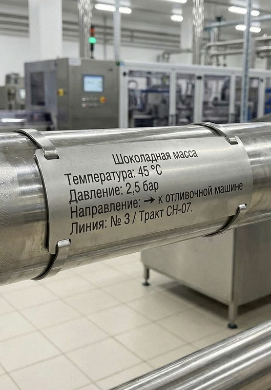 гнутая бирка из нержавеющей стали для пищевой промышленности