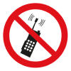 Знак P18 «Запрещается пользоваться мобильным (сотовым) телефоном или переносной рацией» ГОСТ 12.4.026
