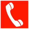 Знак F05 «Телефон для использования при пожаре (в том числе телефон прямой связи с пожарной охраной)» ГОСТ 12.4.026