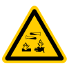 Знак W04 «Опасно. Едкие и коррозионные вещества» ГОСТ 12.4.026