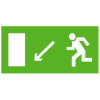 Знак E08 «Направление к эвакуационному выходу налево вниз» ГОСТ 12.4.026