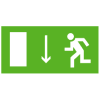 Знак E10 «Указатель двери эвакуационного выхода (левосторонний)» ГОСТ 12.4.026